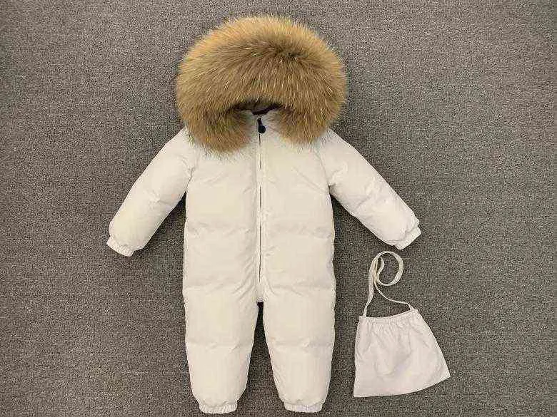 Enfants hiver-30C épaissir vers le bas veste fille à l'extérieur des vêtements chauds garçon pour russe enfant en bas âge survêtement barboteuse manteaux 211203