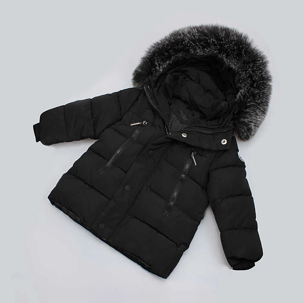Утепленная хлопковая стеганая теплая парка для мальчиков и девочек, зимнее детское пальто с капюшоном, детская одежда для малышей, теплая толстая куртка G0913