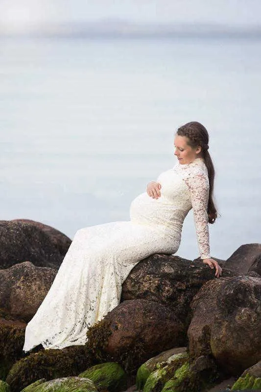 Baby Shower Lace Maternity Dresses For Photo Shoot Long Fancy Pregnancy Dress Elegence Pregnant Women Maxi Gown Photography Prop (4)