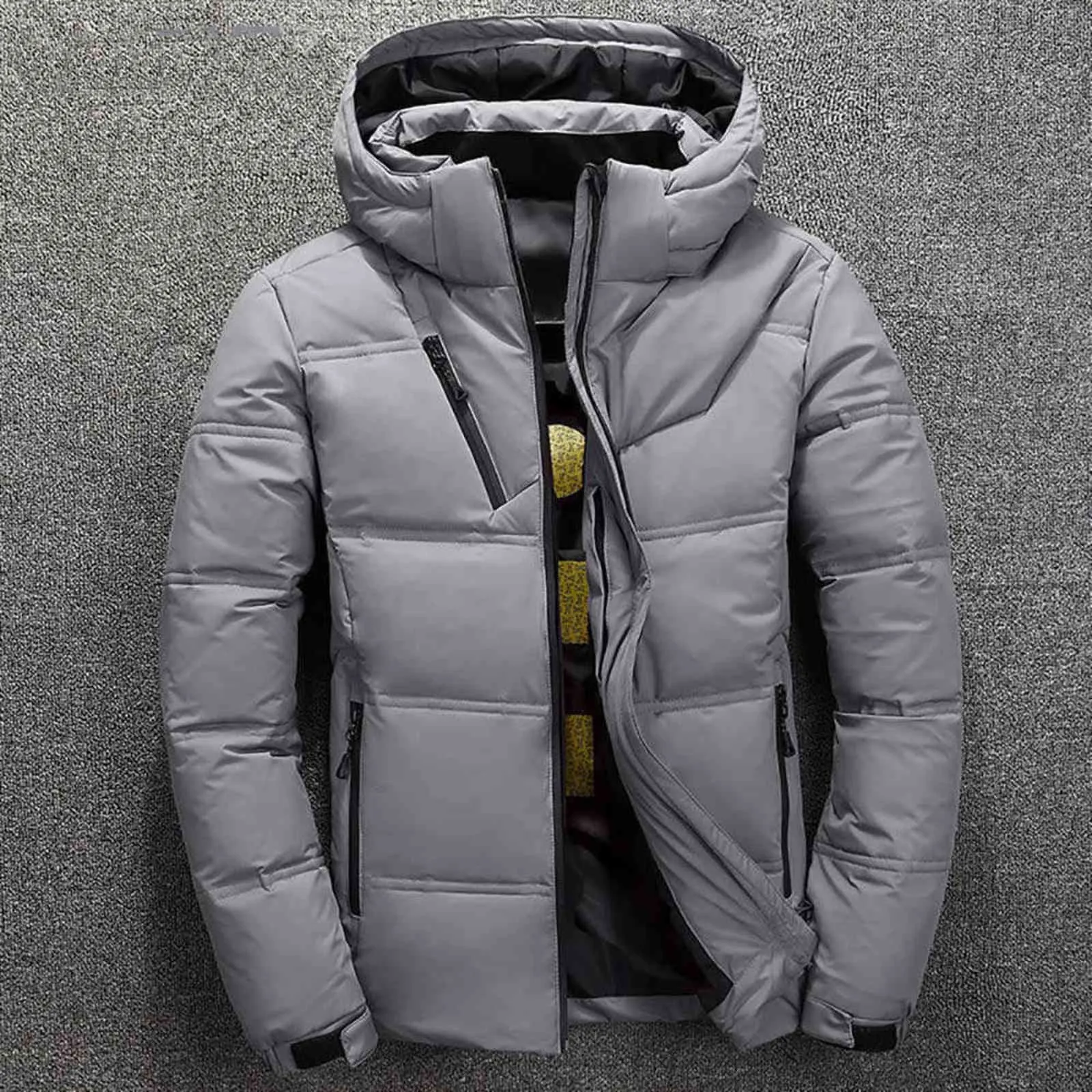 Winter Down Coats Warm Men Jacket Coat Casual Autumn Stand Collar Thick Hat White Duck Parka Male Men's Down Jacket With Hood 211104