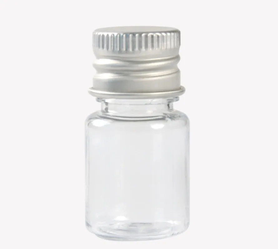 100 adet / grup 5 ml 10 ml 20 ml 30 ml Alüminyum Kap PET Doldurulabilir Şişeler Mini Flaka Tıp Şeker Parfüm Kapları 8ml 15 ml