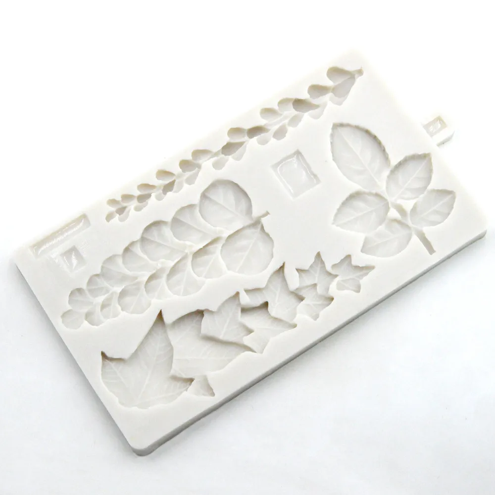 Succulent Ivy Rose Eucalyptus Leaves Silicone Mold Trailing Mögel Fondant Cake Dekorationsverktyg Sugarcraft Flower Tools K891 210225