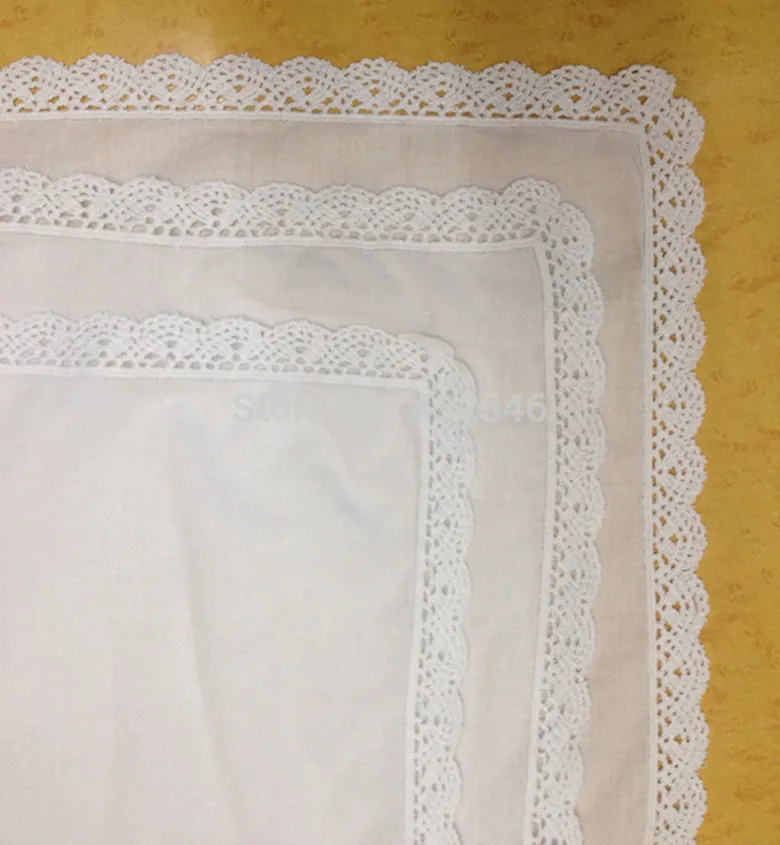 Mouchoirs de mode pour femmes lot 11x11White100cotton Mouchoirs de mariage Hankies en dentelle brodés pour des occasions spéciales 207841820