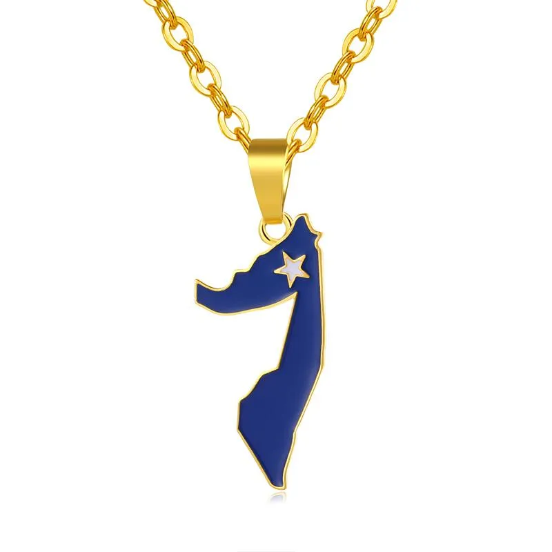 Colliers pendants classiques africa gold couleur somalie map