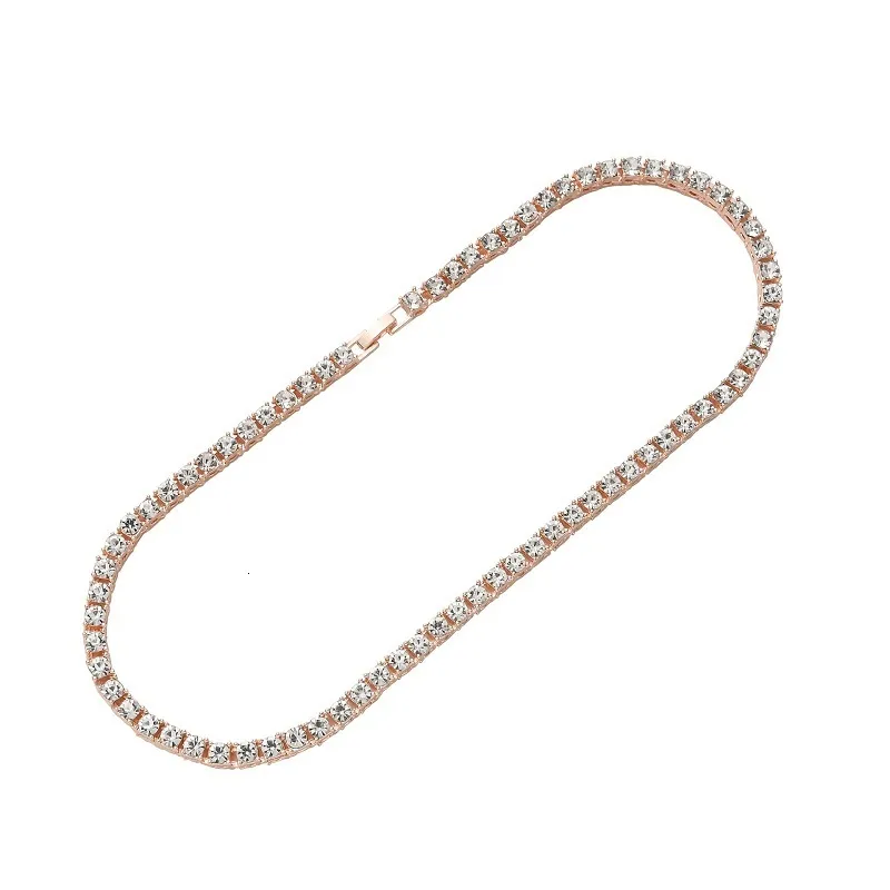 5mm alloy diamond tennis chain hip hop jewelry single row chain8342669