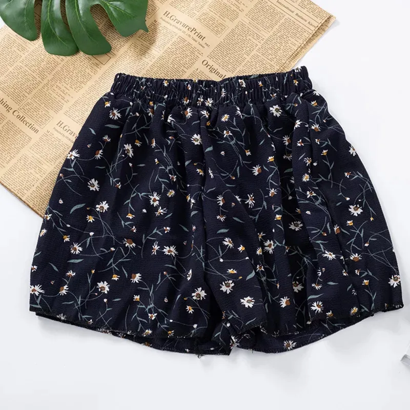 Lose Boho Floral Casual Frauen Chiffon Shorts Polka Dot Sommer Urlaub Shorts Plus Größe M30270 210309