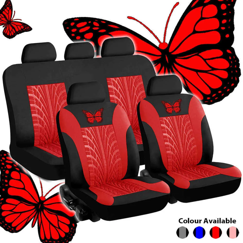 2/4/Universal Autositzbezüge Schmetterling Stickerei Kissenschutz Zubehör