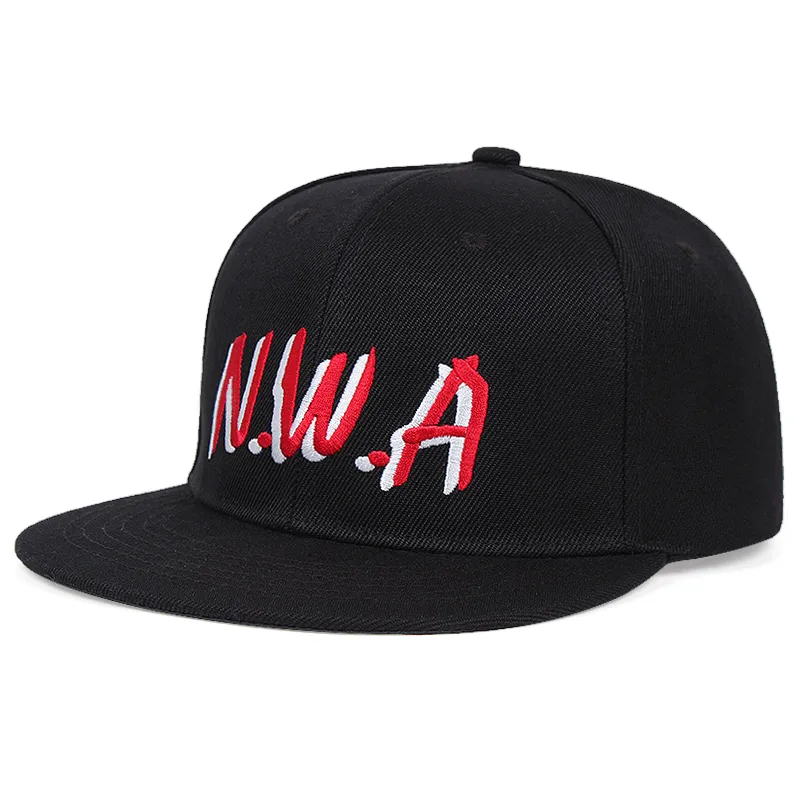 Ny ankomst NWA broderi Mens Baseball Cap Flat Brim Hiphop Hat Justerbar snapback Hat Womens Baseball Hat5729978
