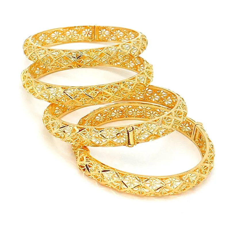 Bangle Dubai Armbanden Voor Vrouwen 24K Ethiopische Afrika Mode Goud Kleur Saudi Arabië Bruid Bruiloft Armband Sieraden Gifts252H