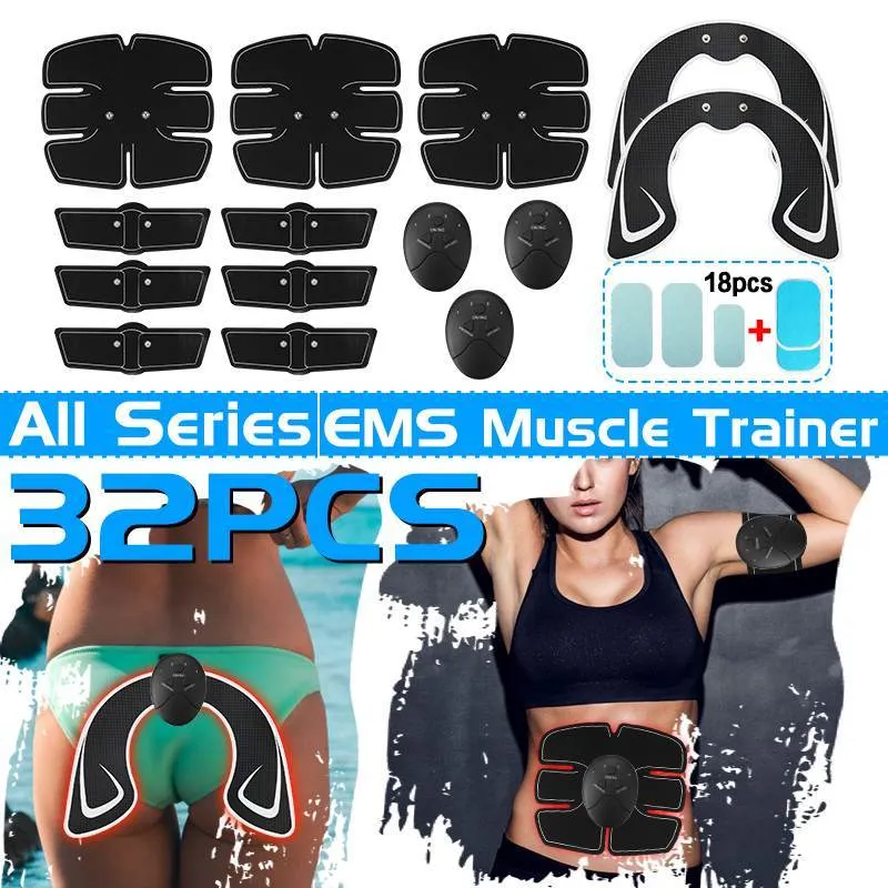 EMS Abs Muscle Toning Ab Rollers Stimulateur Hip Trainer Électrostimulateur Toner Home Gym Butt Fitness Equipment Traing Gear Exercice Abdominal Machine Slim Sticks