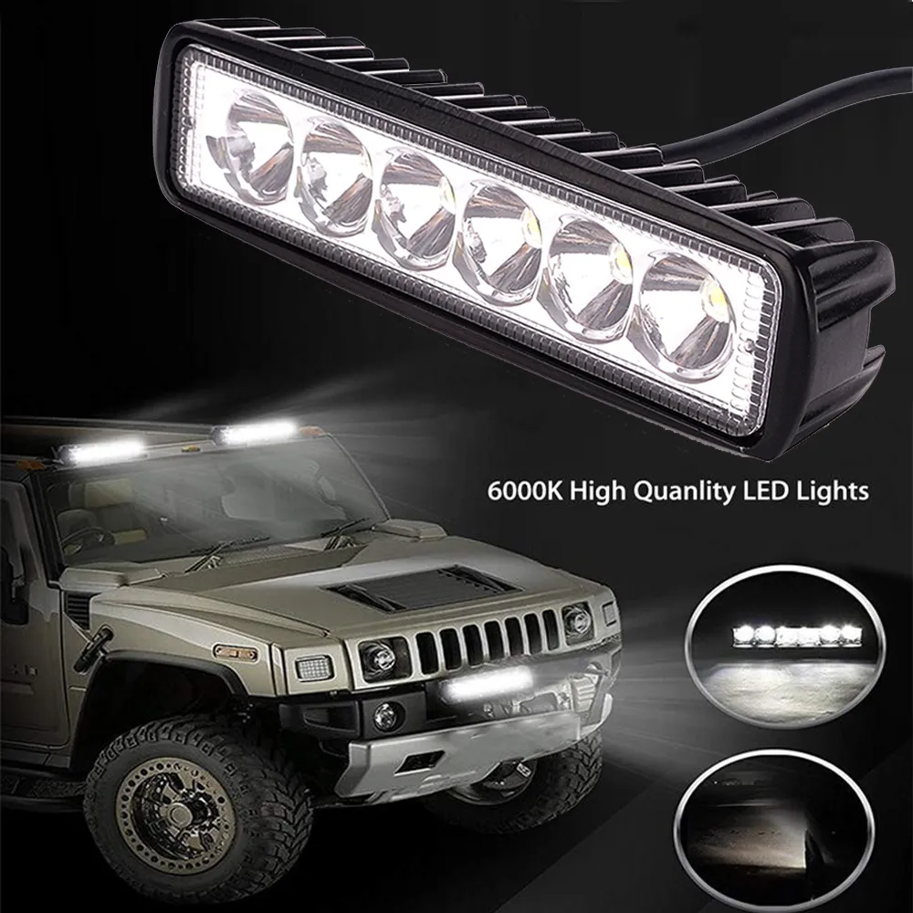 Foco de luz de trabajo LED, luz de trabajo de inundación, 4WD, 12V, Led para vehículo todoterreno, lámpara de techo, barra de luz de tira modificada, SUV, coche y camión