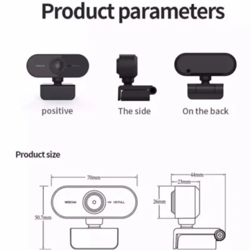 Webcam Caméra d'ordinateur 1080p Hd Mise au point automatique Microphone intégré Lecteur Base libre Rotation 360°