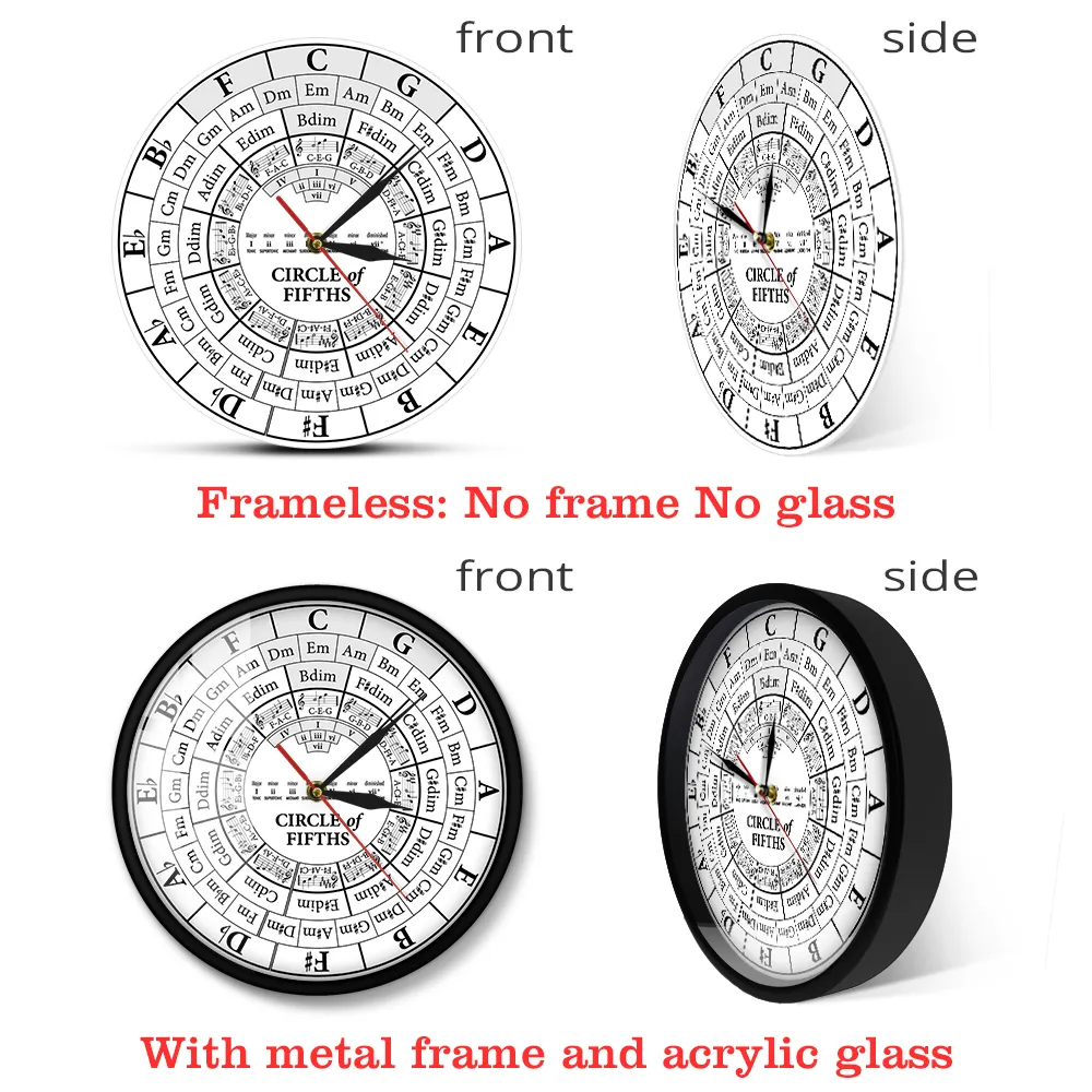 Circle Of Fifths Composer Teaching Aid Modern Hanging Watch Musician Harmony Theory Music Study Wall Clock 2103108372903