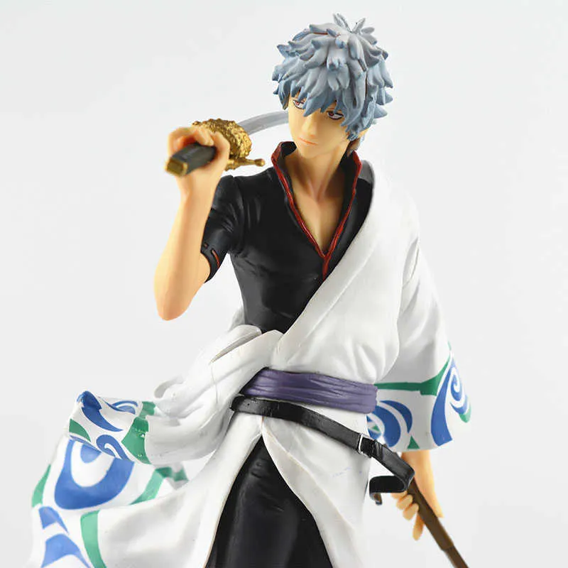 Gintama Sakata Gintoki Действие Рисунок 1/8 Масштаб Окрашенная фигура Боевая версия Sakata Gintoki PVC Рисунок Игрушка Brinquedos Anime Q0722