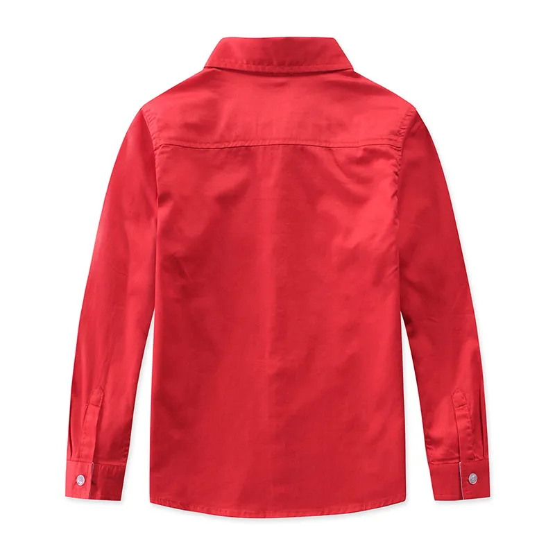 봄 어린이 셔츠 새로운 패션 솔리드 컬러 100 % 코튼 좋은 품질 새틴 소년 셔츠 의류 키즈 셔츠 210306