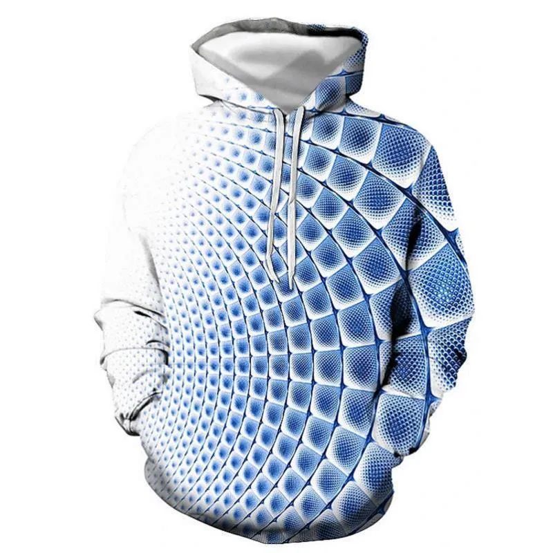 Fashion Design 3D Large Sweater Vortex Print Felpe con cappuccio a maniche lunghe Abbigliamento sportivo da uomo Felpa con cappuccio tutti i giorni