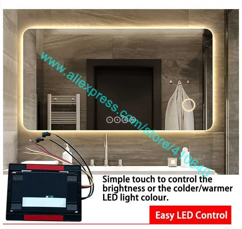 K3030B Compatível com BluetoothPara Casa de Banho de Casa de Banho de Hotel Armário Painel de Interruptor Sensor de Toque com Brilho Frio Quente Mudança de Luz LED