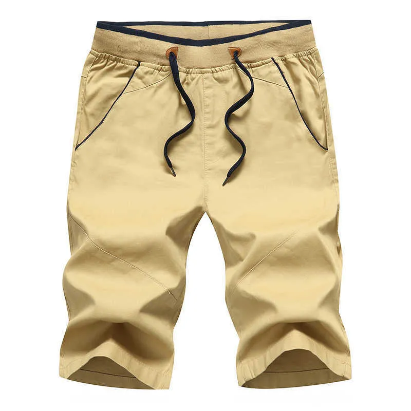 Shorts pour hommes été quotidien décontracté coton Style de mode Boardshort Bermuda mâle cordon taille élastique culotte Shorts de plage 5XL 210603