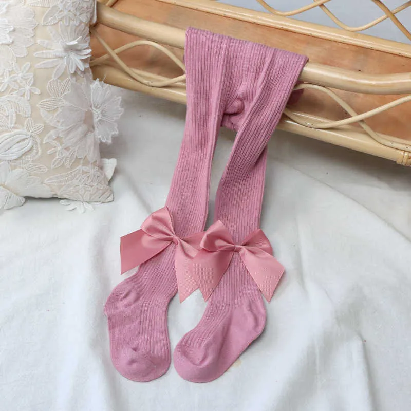 Kinderen Spanje Panty Spring Baby Spaanse Drank Match Kousen Zuigeling Verjaardag Ballet Panty's voor Girl Toddler Bow 210615