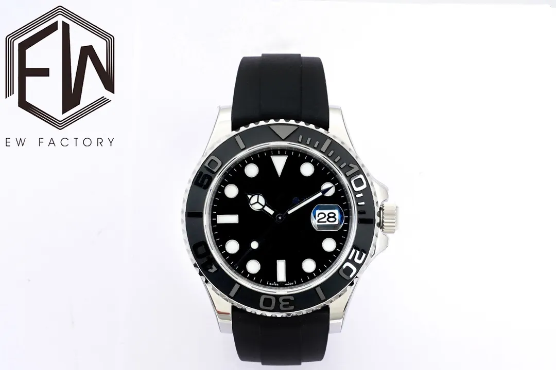 EW Fabryczne zegarek Rozmiar 42 mm 226659 Ceramiczny ramka szafir szklana czarna tarcza 3235 ruch Automatyczne gumki Pasek Męski 313R