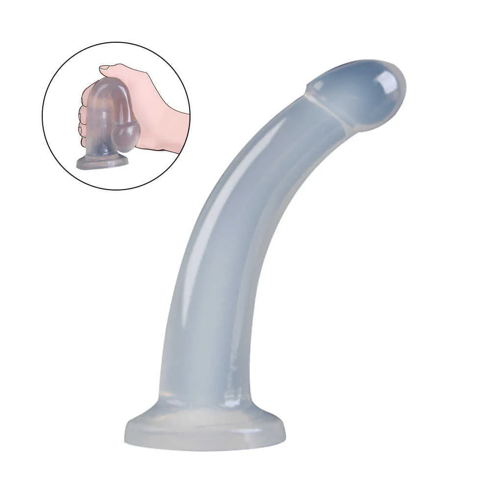 Consolador de gelatina erótica, juguetes realistas para adultos, correa suave, pene artificial, ventosa, consolador grande, vibrador de bala, Juguetes sexuales para mujer P7558092