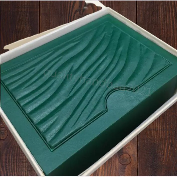 Diseñador Rolexables TopQuality Cajas de relojes verdes Caja original Papeles Tarjeta Monedero Cajas de regalo Bolso para 116660 116710 116520 116613254r