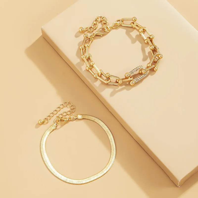 Catena a maglie PHYANIC Fashion 2 pezzi set serpente a strati con braccialetti di cristallo donna braccialetto lucido291o