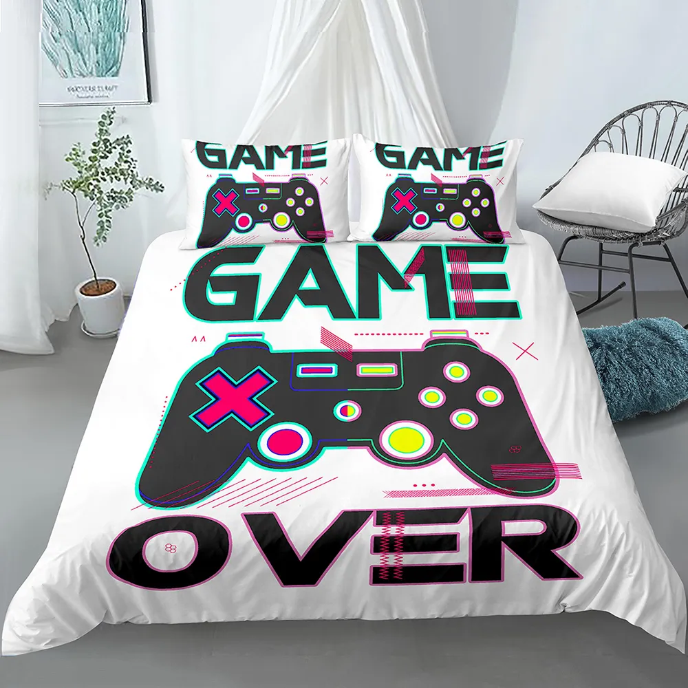3D Duvet Cover Teens Gamer Bedding Set For Kids Boys Girls Bed Gamepad Printed with Pillow Case Xmas Gifts US Queen EU DouBle 210309