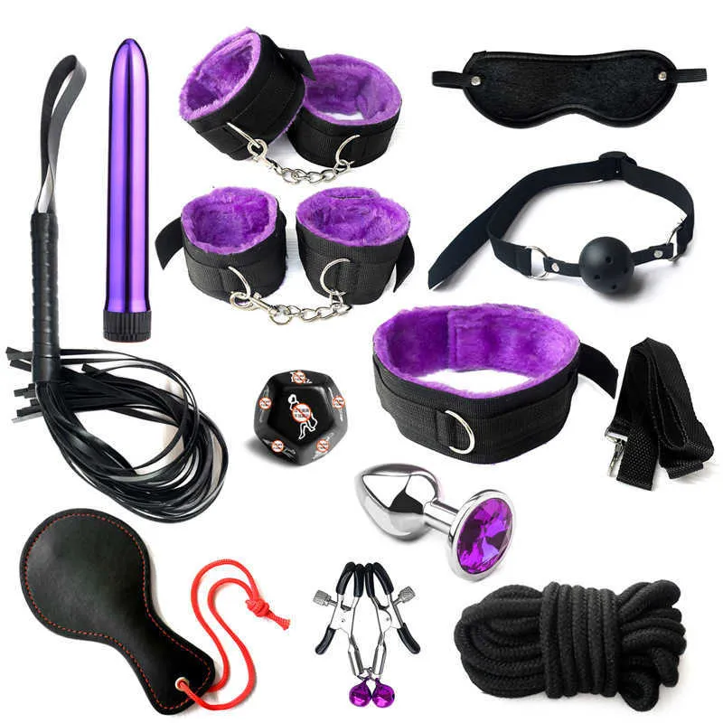 Bdsm Spreader Bar Bondage Set Mask Slut Collare Frusta Sottomesso Sculacciata Paddle Sex Torture Board Giochi sessuali Prodotti SM X0618