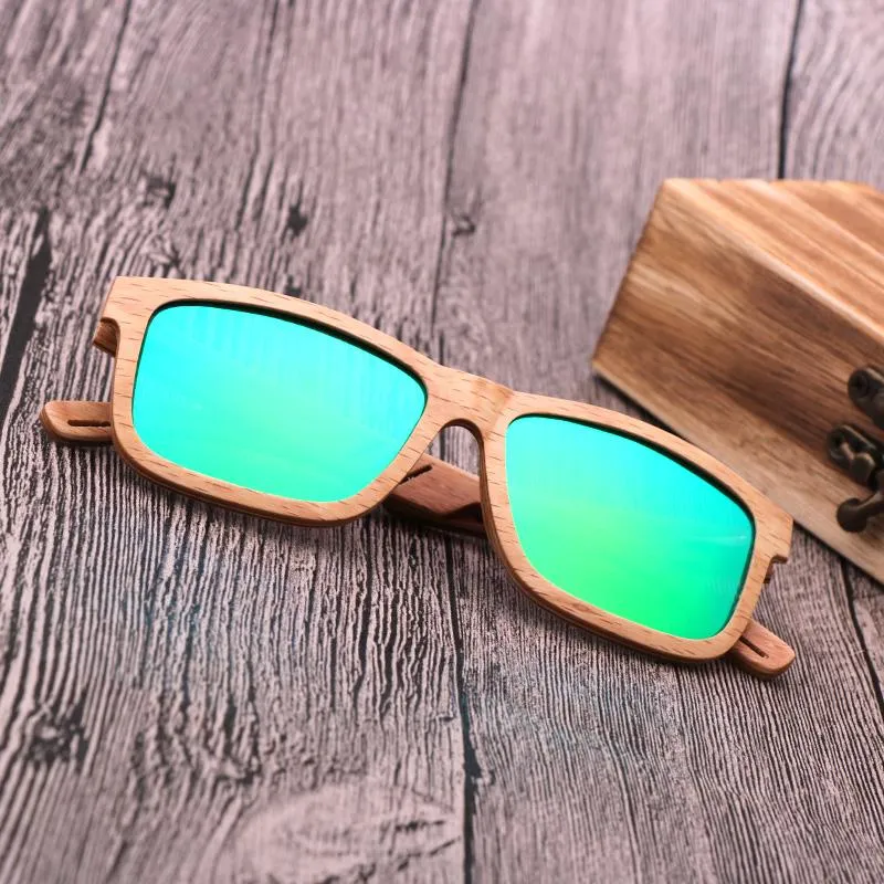 Okulary przeciwsłoneczne ręcznie robione vintage drewno mężczyzn spolaryzowane okulary słoneczne kobiety Uv400 Square Ebony Zebra Wooden 2021 Wysoka jakość2079