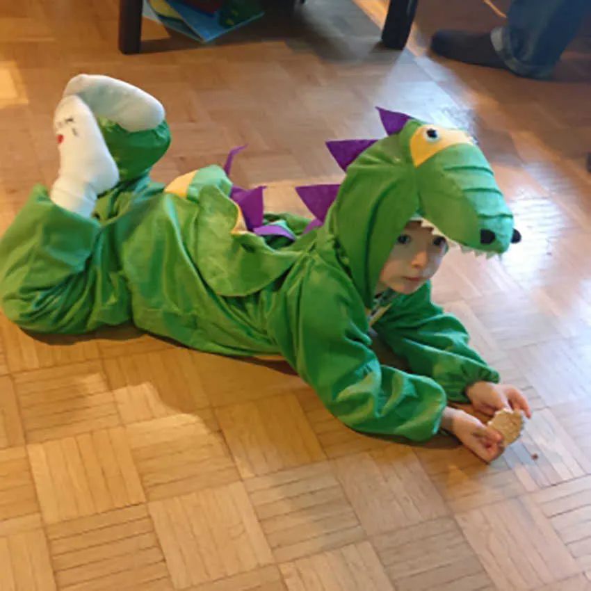 100-170cm dinossauro trajes halloween para crianças carnaval partido jumpsuit adulto animal veludo menino palco presente do dia infantil q0910