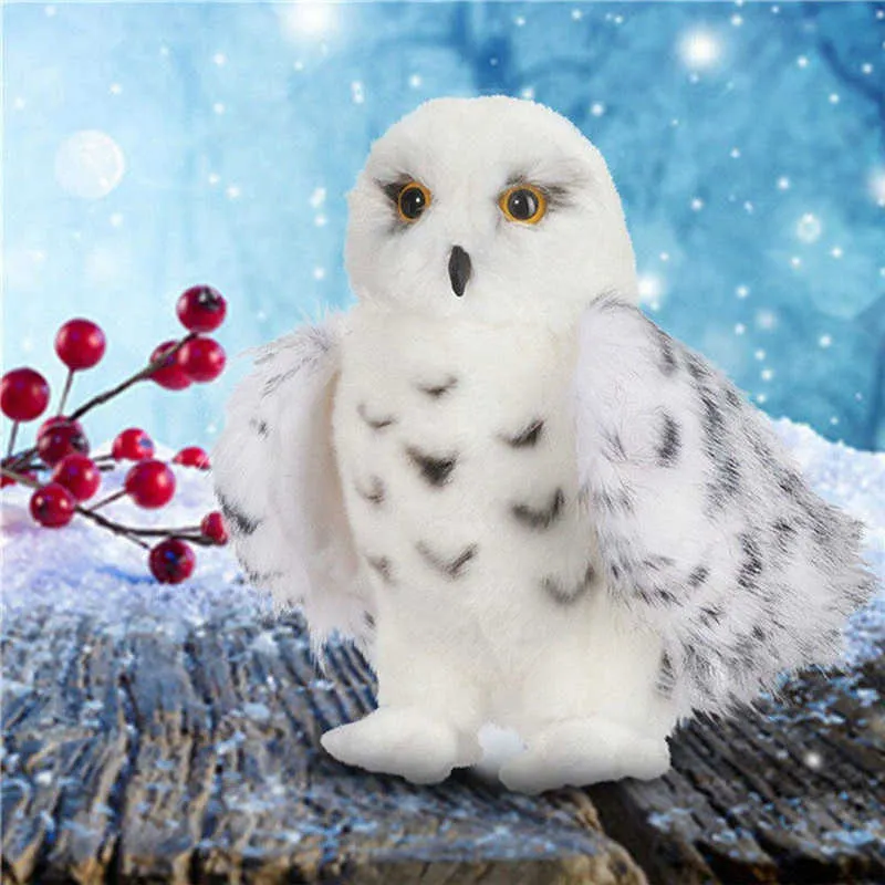 12 Inch Premium Quality Douglas Wizard Snowy White Plush Hedwig Owl Toy Potter Cute Stuffed Animal Doll Kids Gift 210728