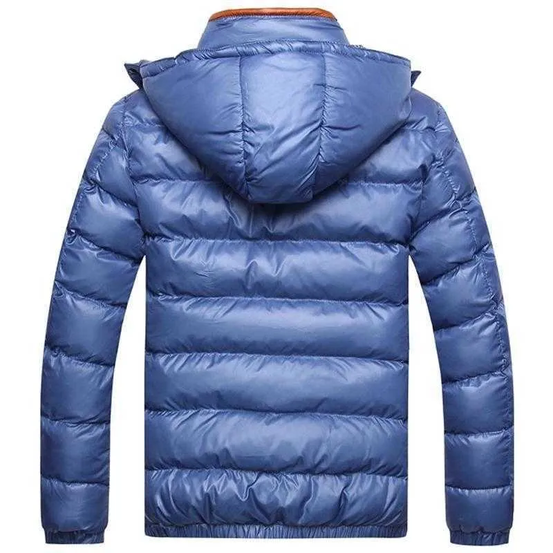 Plus -storlek Mens Windproect Puffer Hoodie Coat Winter Warmer Quilted Padded Jacket Tops 210914