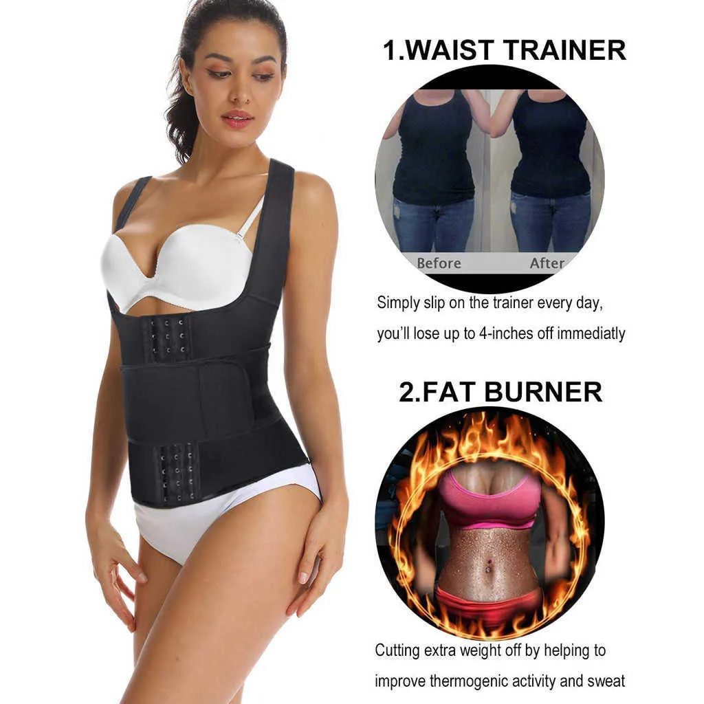 Kvinnor Fitness Korsett Sport Body Shaper Vest Kvinna Midja Trainer Workout Slimming Shapewear Viktminskning Fajas Colombianas