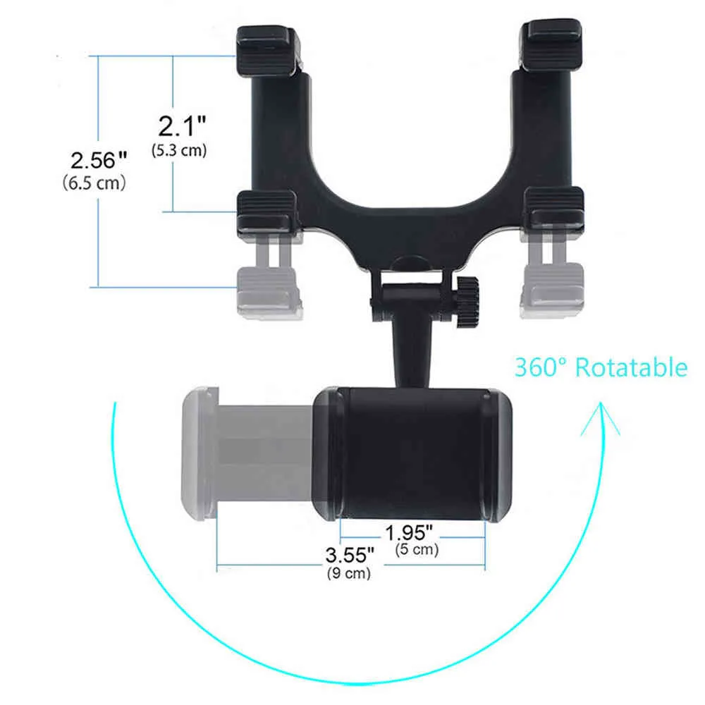 Adjustable Car Auto Rearview Mirror Mount Cell Holder Bracket Stands Samsung Huawei Xiaomi X 7 Mobile Phone GPS