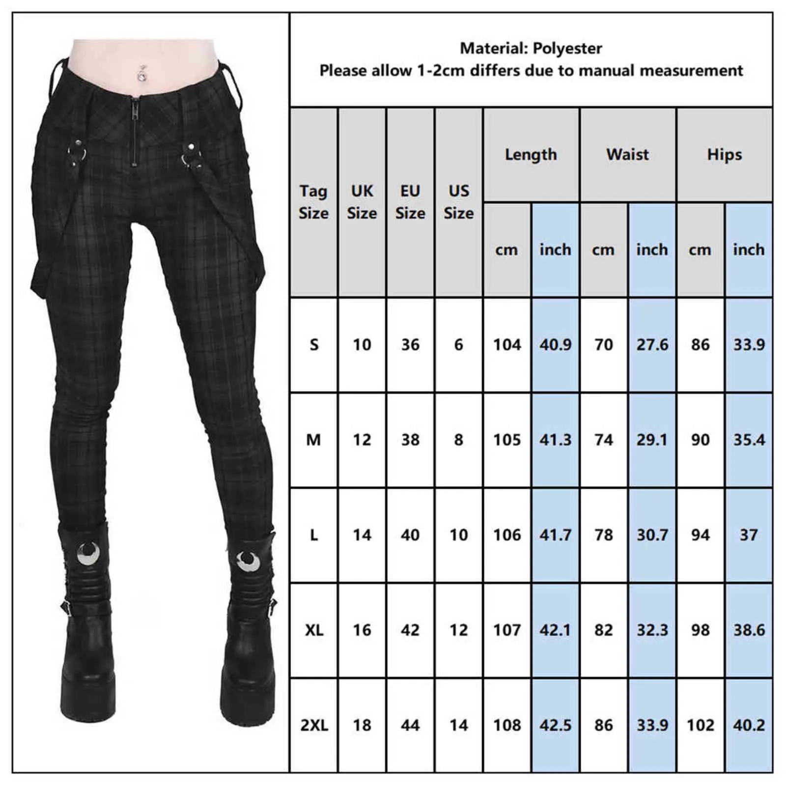 Dames pantalons cargo hauts streetwear noir vintage punk goth femmes d'été décontracté pantalon joggers d30 211124