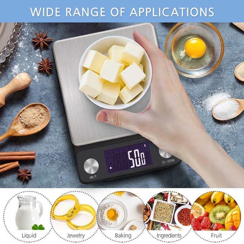 Digital Kitchen Scale 5kg 0.1g Multifunction Gram Weight Weighing Scale with LCD Display for Cooking Baking Postal Parcel 210927