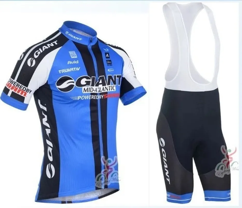 تنفس Black Giant Bike Team Cycling Jersey Suge Suge Suit Cycling Cycling Mtb Riding Clother Ropa ciclismo bib shorts273g