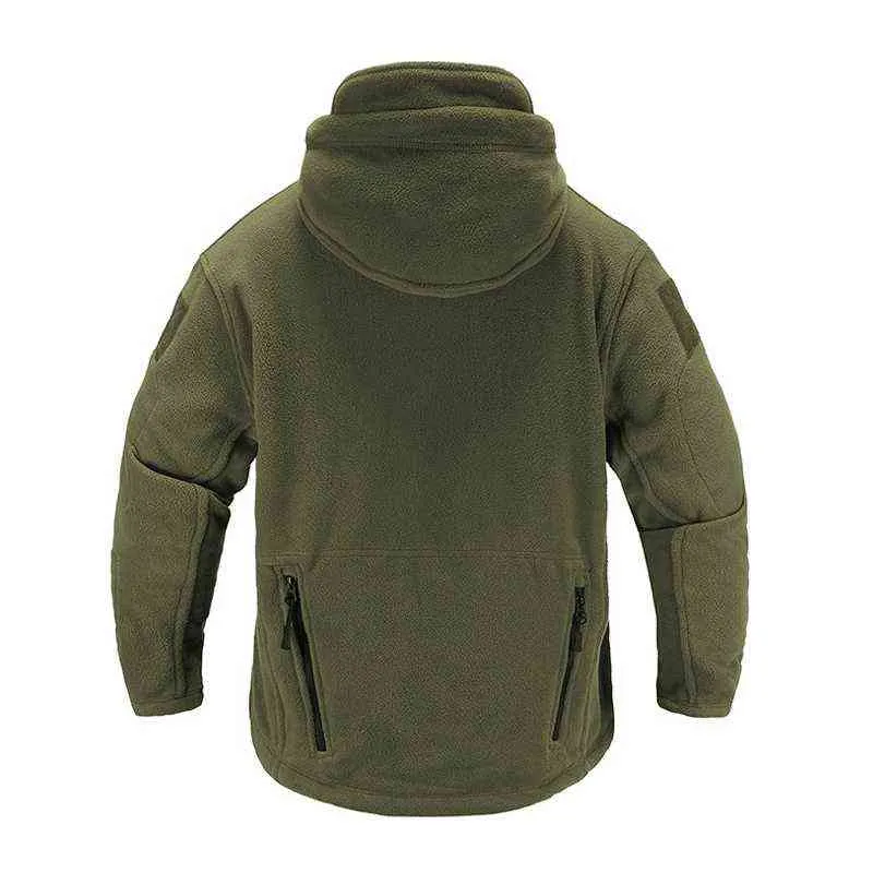 Giacca invernale da softair militare da uomo in pile Giacca verde militare tattica Giacca termica con cappuccio Cappotto Autunno Capispalla Abbigliamento uomo 211110