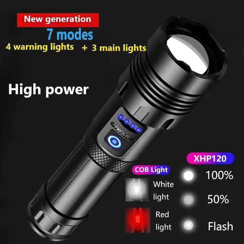 Super 120 Most Powerful Led Flashlight 90 High Power Torch light Rechargeable Tactical flashlight 18650 Usb Camping Lamp 2207672890