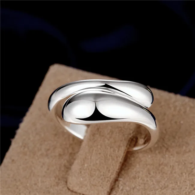 unisex dubbel rund huvud sterling silver pläterade ringar storlek öppen dmsr012 populära 925 silverplatta finger ring smyckeband ringar282y