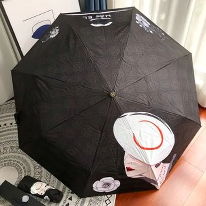 Neuester Luxus-Regenschirm, bedruckt, vollautomatisch, faltbar, Sonnenschutz, UV-Regenschirm, Sonnenschirm