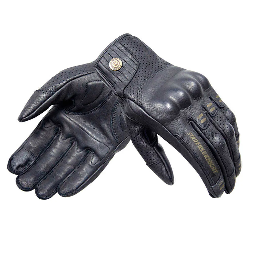 SFK rétro gants de moto respirant en peau de chèvre gants de moto rétro écran tactile modifié quatre saisons gants H1022