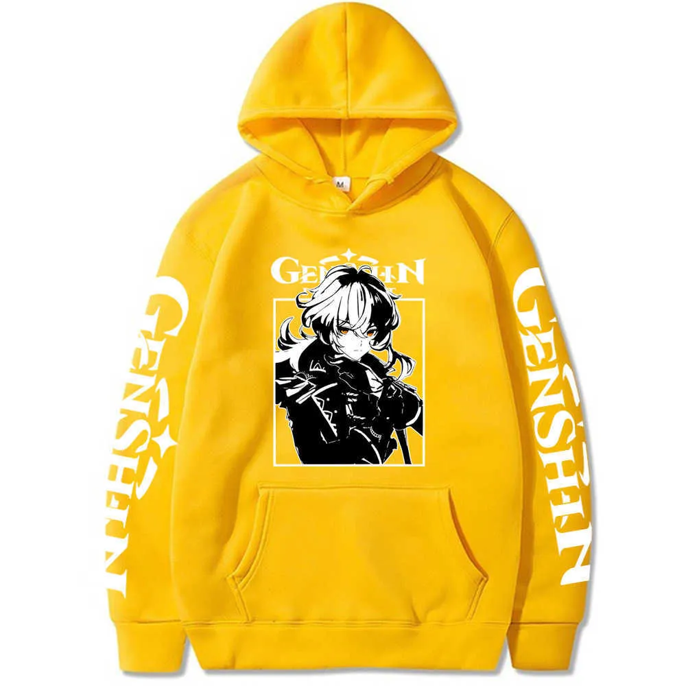 Hot Game Genshin Impact Hoodie pour Hommes Femmes Manches Longues Anime Manga Diluc Pull Tops Cadeau Y0901