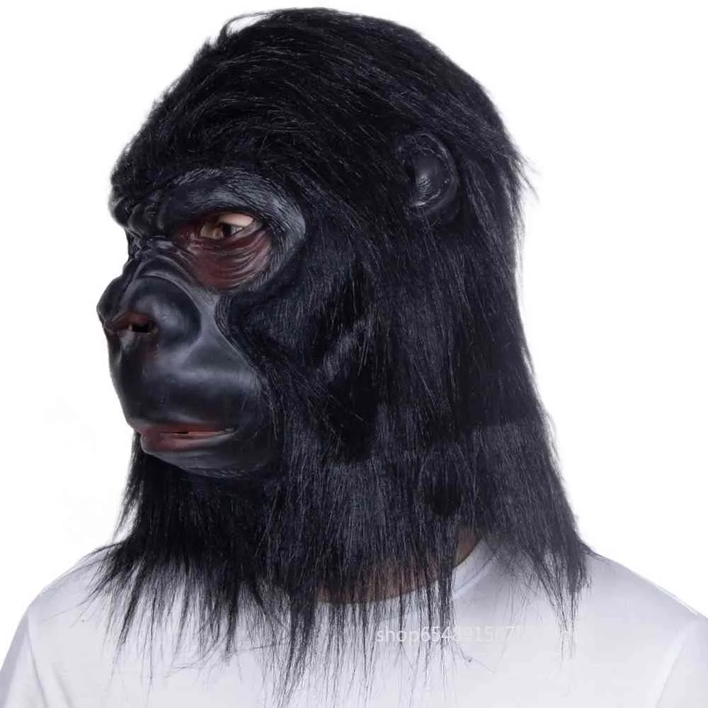 Cadılar bayramı Goril Yetişkin Tam Yüz Komik Hayvan Lateks Korku Maskesi Maymun Noel Karnaval Parti Cosplay Sahne