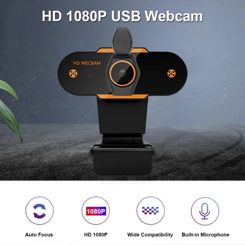 1080p / 2KフルHDオートフォーカスウェブカメラマイクUSB2.0 Webビデオ通話コンピューターPCラップトップ