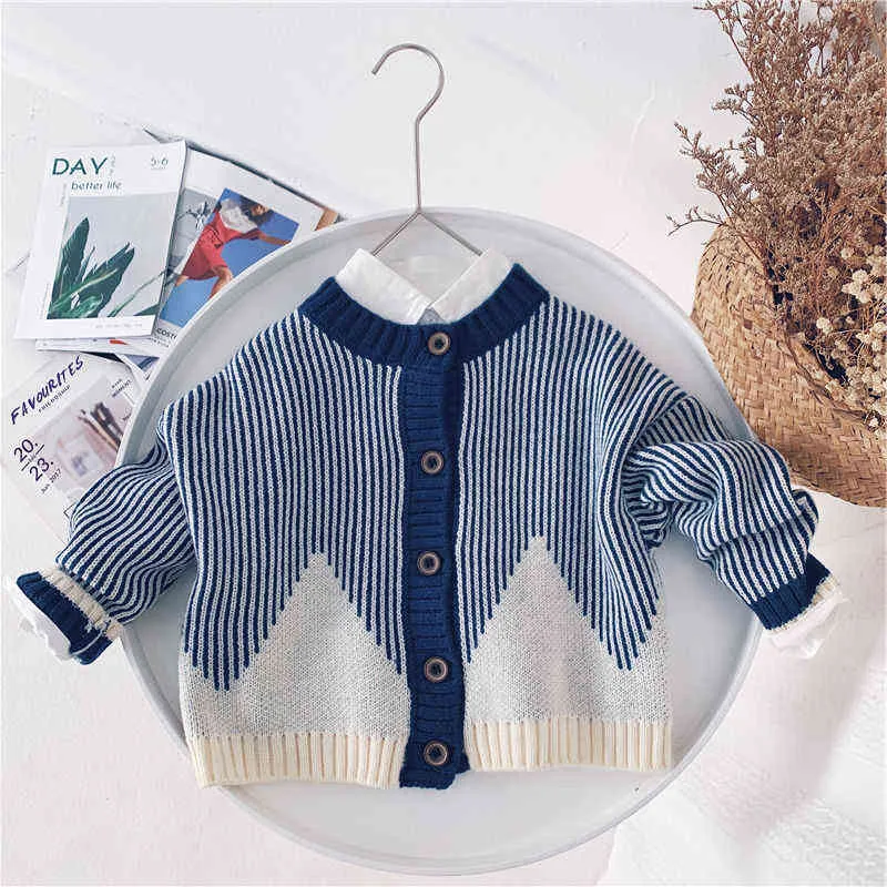 2021 Casual Spring Autumn Tops Boys Sweater Jacket Coat KidsOvercoat Outwear Teenager Children Clothes School Gift High Quality Y0925