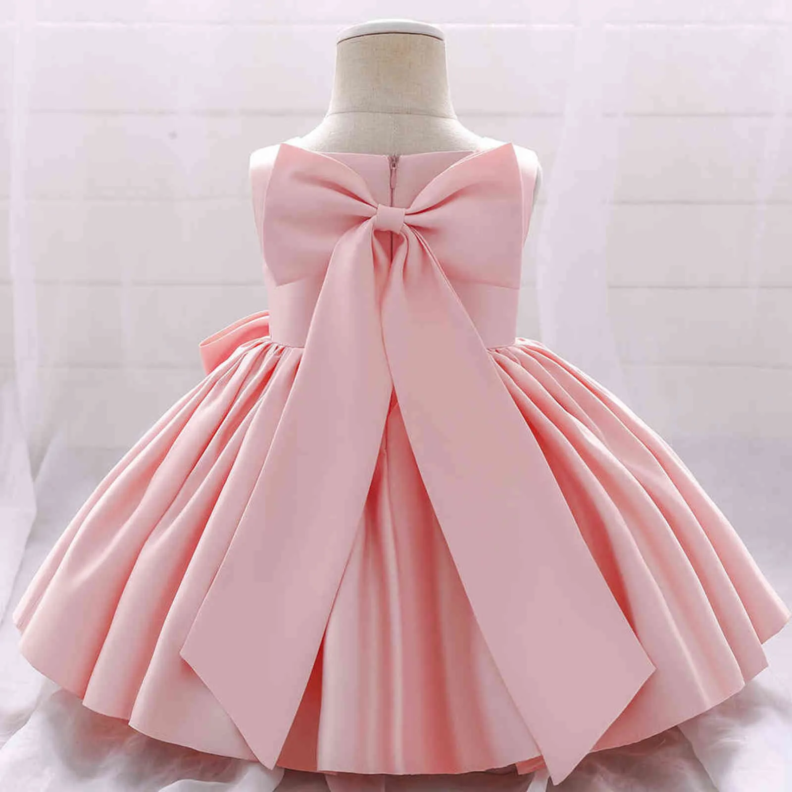 Girl Dress Baptismal dress for infant Pink petal elegant Flower Girls Wedding Dresses tutu princess Baby Girl Dress G1129