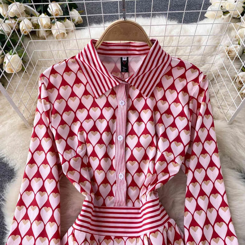 Runway Design Print Dresses Women Autumn New Lapel Long Sleeve Slim Party Dress Office Lady Casual Shirt Dress Vestido Feminino Y1204