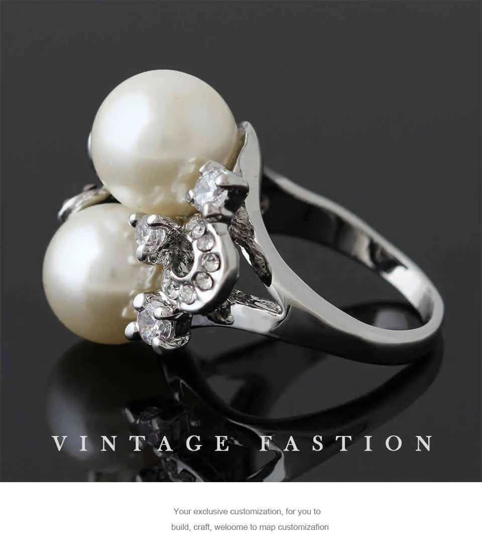L'AmourMa 2021 mode luxe Vintage fleurs 2 couleurs plante alliage cristal anneaux pour femmes hommes bijoux accessoires cadeaux
